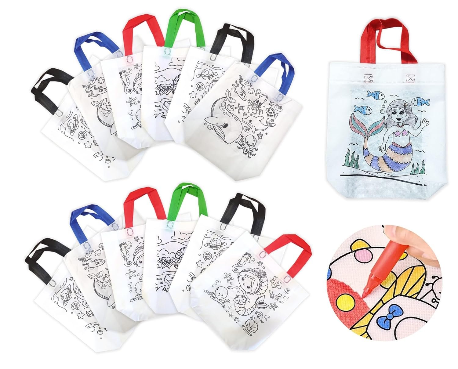 Birthday Popper Doodle Colouring Bags