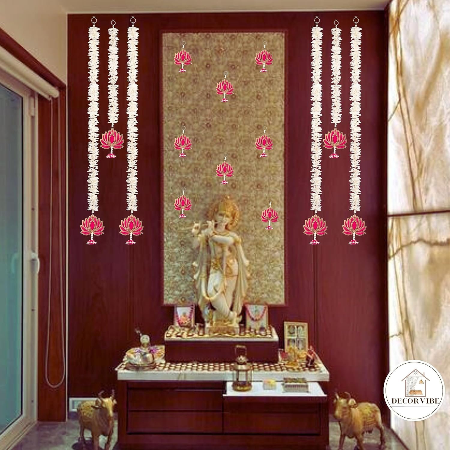 DECOR VIBE Off-White Lotus Hangings