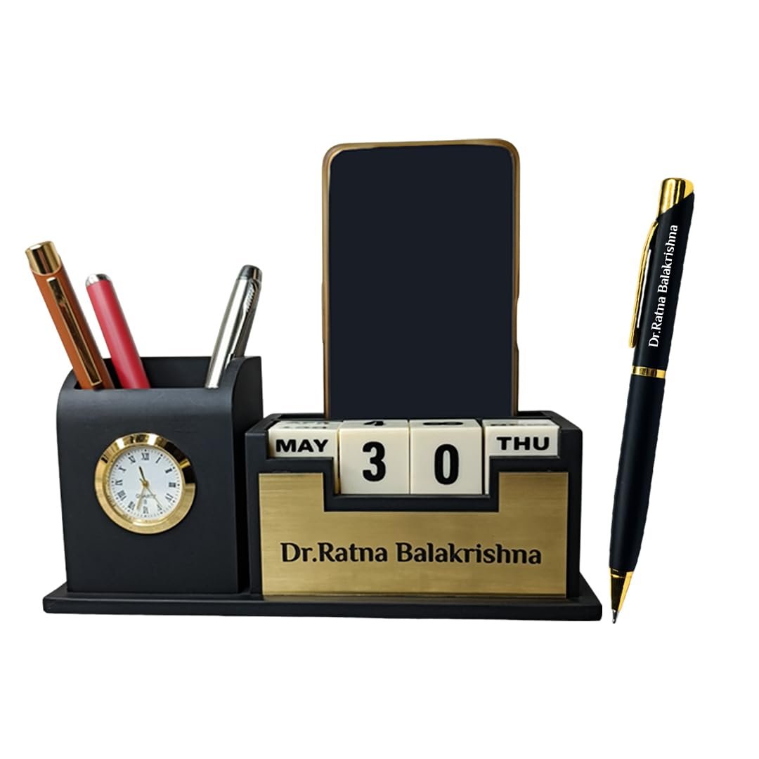 Personalized Desk Organizer with Pen Gift Set