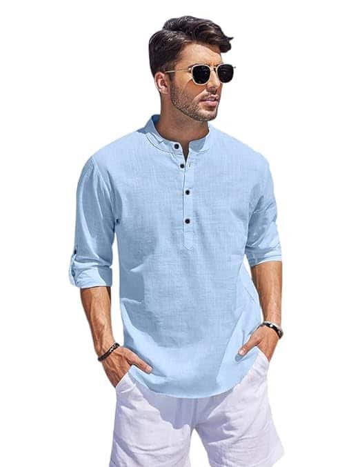 Bellstone Men's Cotton Blend Solid Regular Dress Shirt