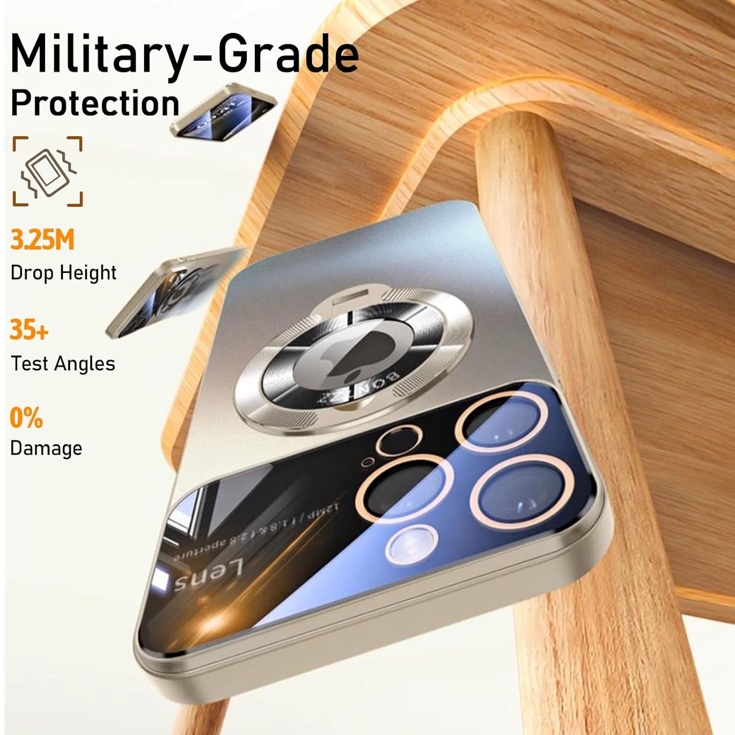 AdirMi Case for iPhone 16- Lens Shield and Kickstand