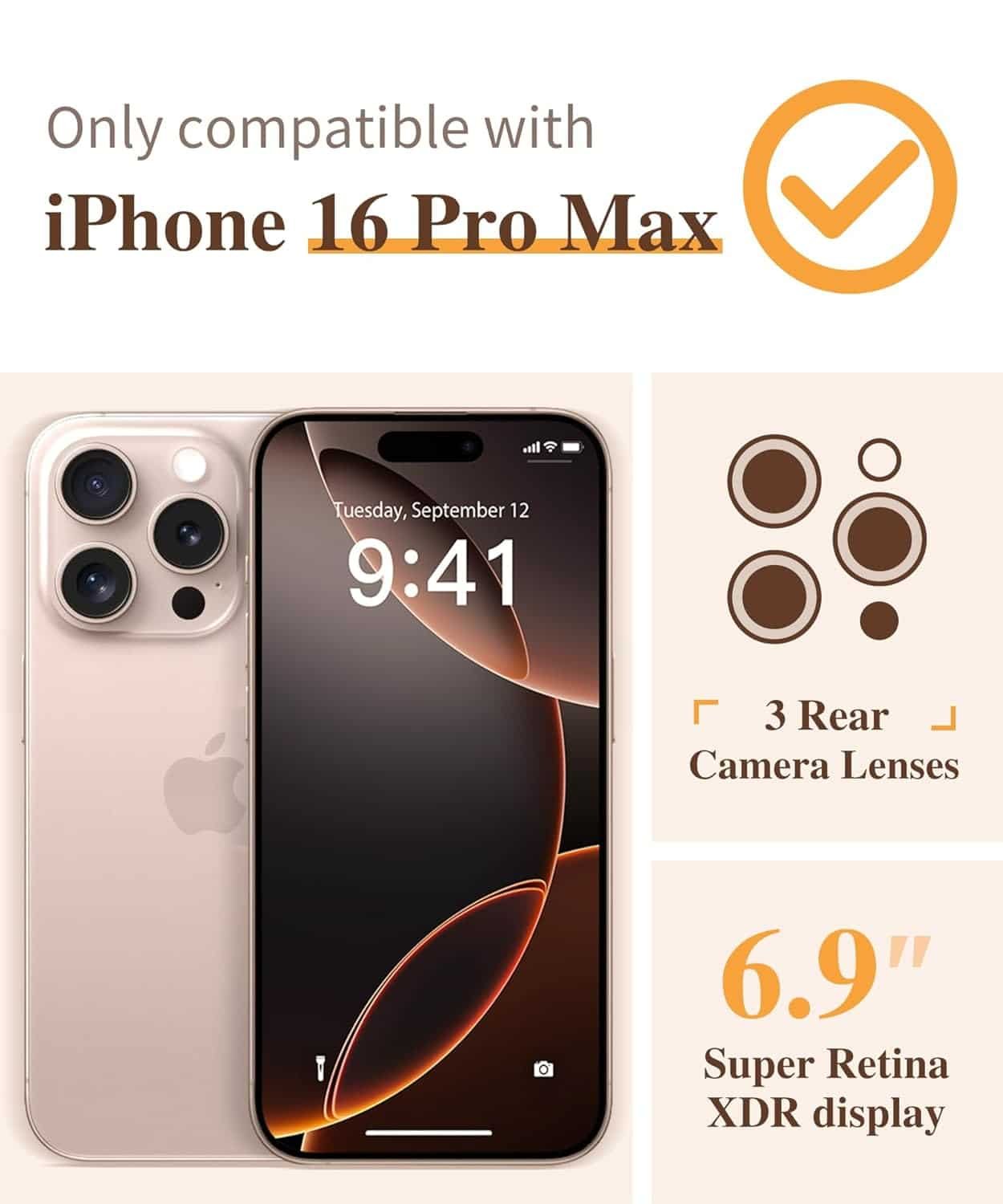 GVIEWIN Floral Case for iPhone 16 Pro Max