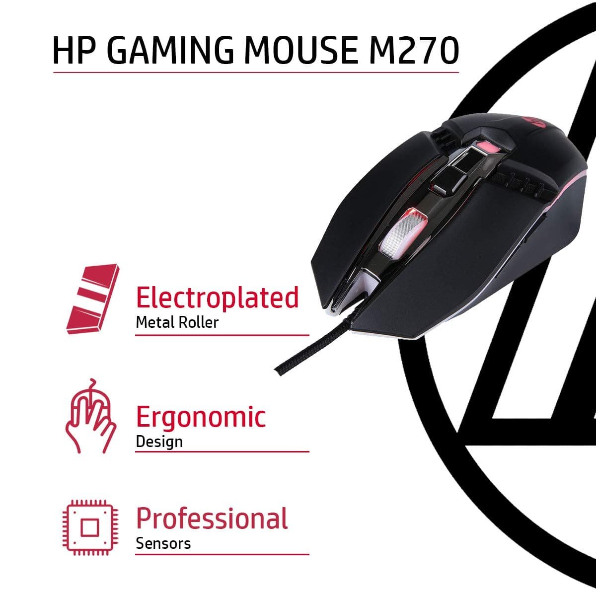 HP M270 Backlit USB Wired Gaming Mouse