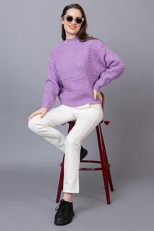 Wear Lusso Women’s Relaxed Fit Wool Pullover Sweater