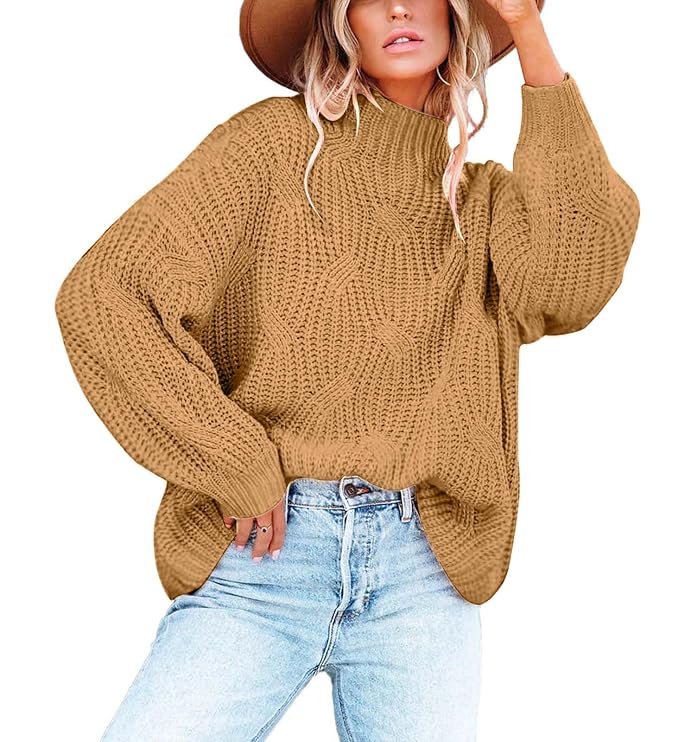 BWQ Women's Oversized Long Sleeve Sweater