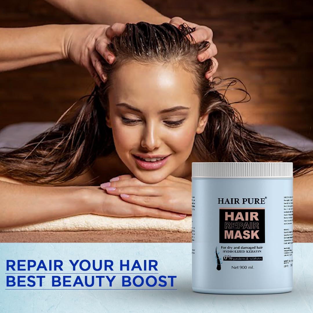 Hair Pure Hair Repair Mask with Hydrolyzed Keratin, 900ml