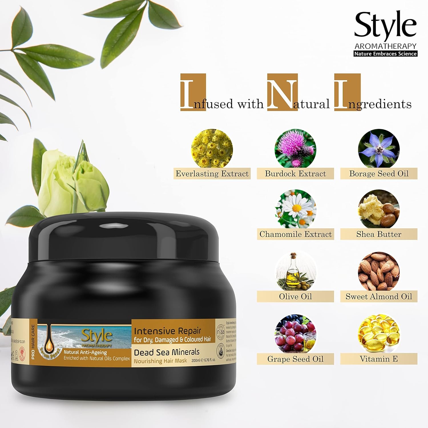 Style Aromatherapy Professional Intensive Repair Hair Mask, 200ml