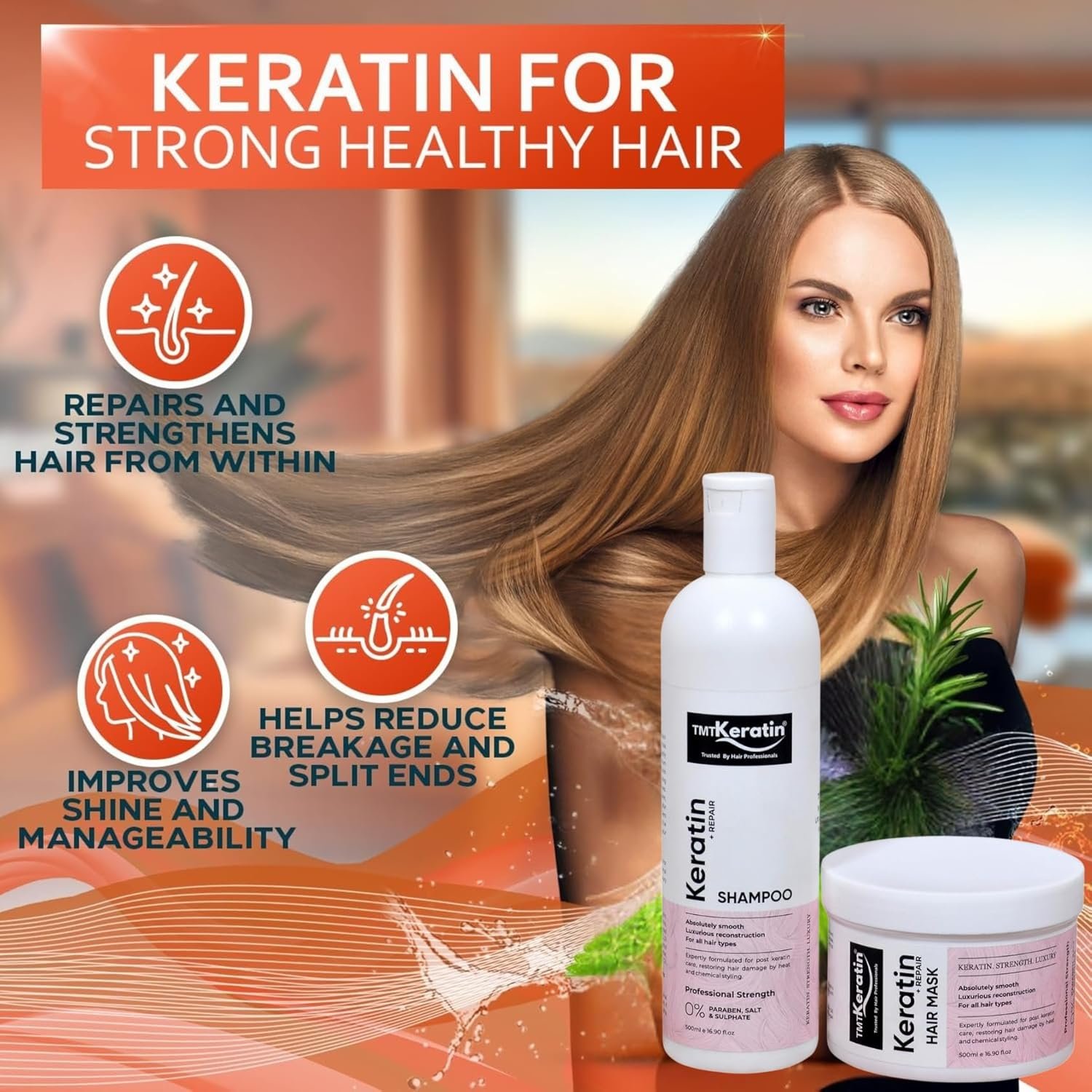 TMTKeratin Professional Keratin + Repair Shampoo & Hair Mask Combo