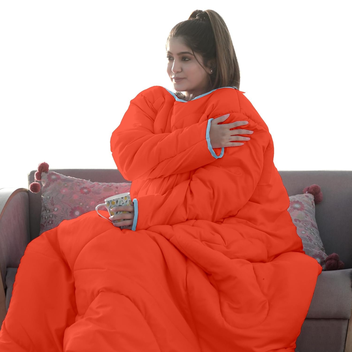 Divine Casa Microfiber Wearable Blanket with Sleeves