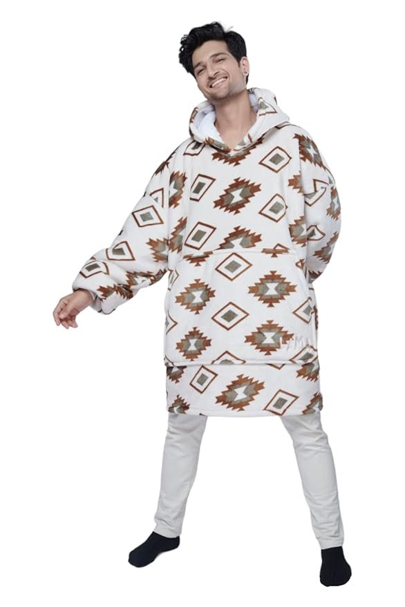 LAMA STORE Oversized Sherpa Hoodie Blanket