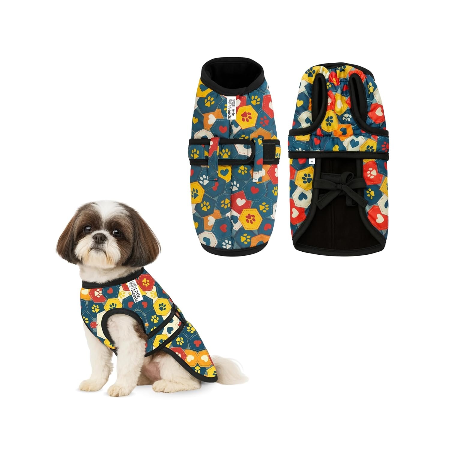 Little Needs Hexa Print Premium Dog Winter Jacket