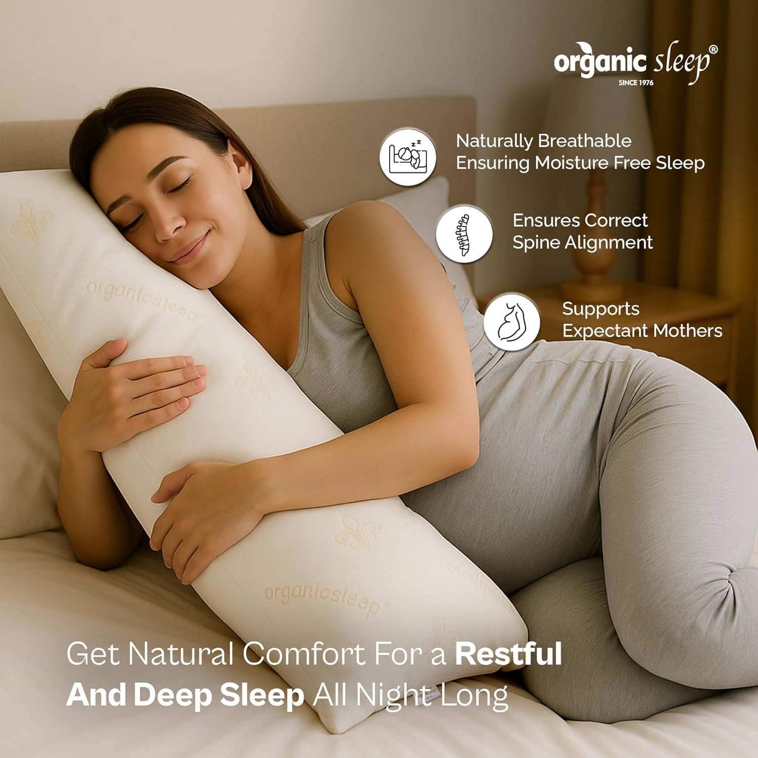 Organic Sleep Natural Latex Cuddle Body Pillow