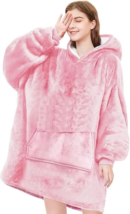 Oversized Wearable Blanket Hoodie – Plush Sherpa Fleece