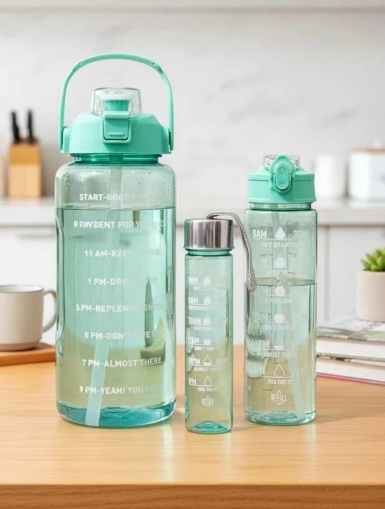 Mint Green Premium Motivational Water Bottle